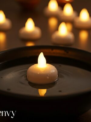 Waterproof Floating LED Tea Lights (12 Pcs) | Warm White, Water-Activated, Flameless Candles for Pool, Vase Centerpieces, and Home Decor.