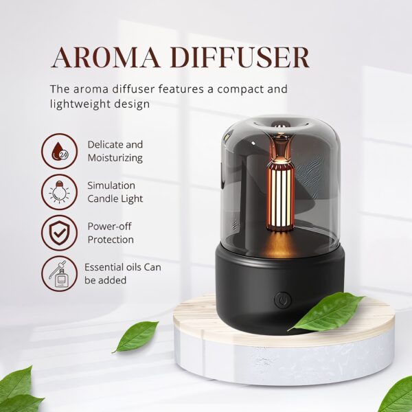 Candlelight Humidifier Cool Mist Humidifier Essential Oil Diffuser Aroma Diffuser Flame Air Diffuser