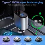 4-Port 120W Fast Car Charger – Universal Multi-Device Charging Hub (USB, Micro USB, Type-C)