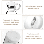 Mini Portable USB Juicer Bottle | Electric Blender for Juices, Smoothie, Protein Shakes | Perfect for Travel Gym Office | Self Mixing Grinder, USB Rechargeable