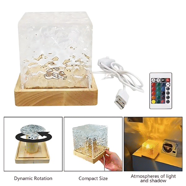 Ocean Wave Projector Night Lamp Water Ripple Light Northern Lights 3D Illusion Projector Lamp