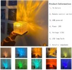 Ocean Wave Projector Night Lamp Water Ripple Light Northern Lights 3D Illusion Projector Lamp