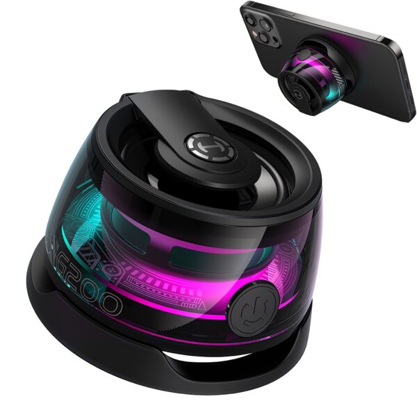 G200 Magnetic Phone Stand Bluetooth Speaker - Gift Ideas - Small Multifunctional Portable RGB Wireless Speaker with Strong Magnet for Home/Office/Travel/Fridge/Workbench/Car & Anything Metal