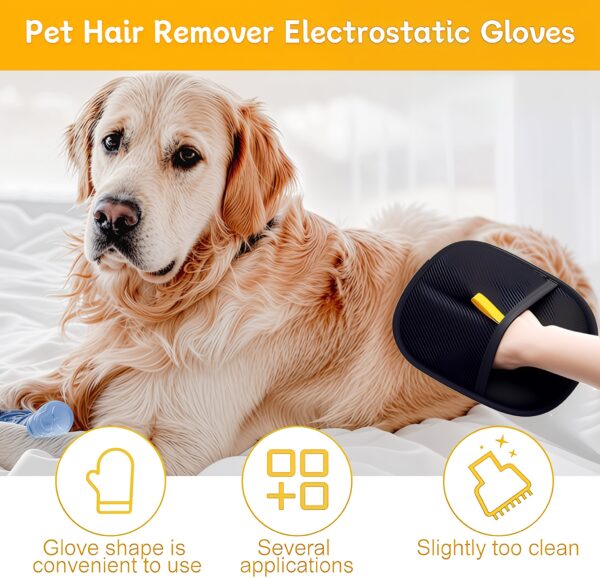 Pet Hair Removal Glove for Cats & Dogs, 2025 Newly Upgraded Five-Finger Electrostatic Pet Hair Gloves, Reusable Pet Hair Remover Tool for Clothing, Couch, Carpet, Cat Grooming Gloves-1 PCS