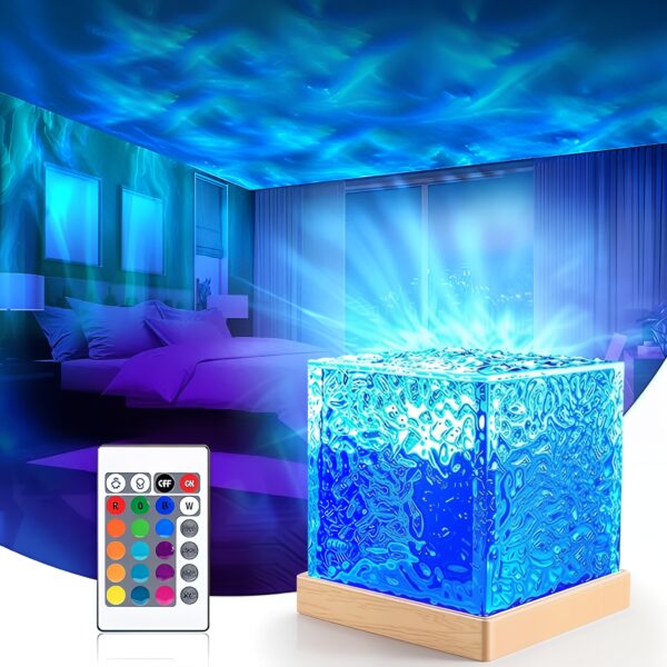 Ocean Wave Projector Night Lamp Water Ripple Light Northern Lights 3D Illusion Projector Lamp