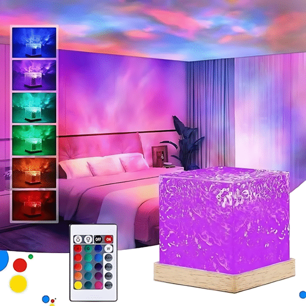 Ocean Wave Projector Night Lamp Water Ripple Light Northern Lights 3D Illusion Projector Lamp