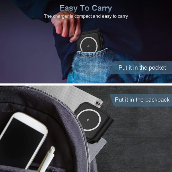 3 in 1 MagSafe Magnetic Foldable Wireless Charger for iPhone 17 to 12 Series | Compatible with AirPods Pro/2/3 | Compatible with only Apple Watch Series | 23W Charging | Wireless Charger - Matte Black