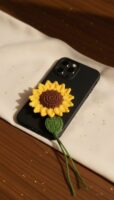 Handcrafted Woolen Sunflower Charm - Brighten Your Everyday (Multipurpose Accessory for Phones, Keys & Bags)